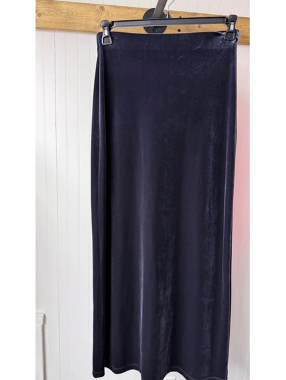 Logo collection vintage navy blue velvet maxi skirt gothic whimsy goth medium